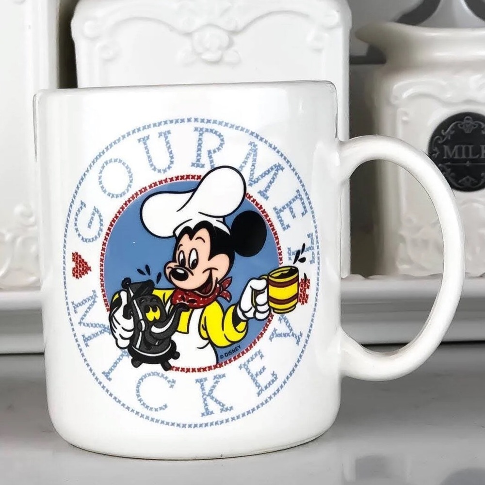 Gourmet Chef Mickey Mouse Coffee Mug Vintage Cup Treasure Craft Disney White